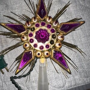 Vintage 9” Purple Jewel Star Tree Top - with box - AS IS